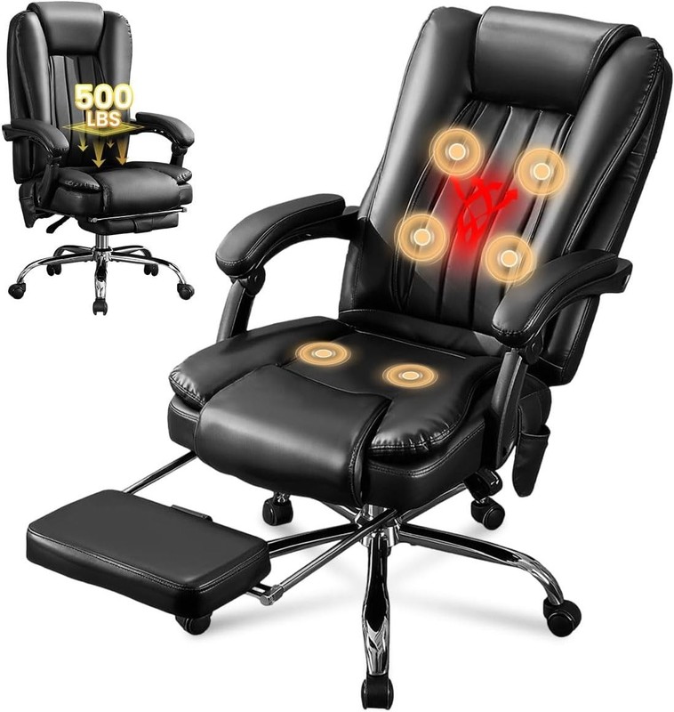 Massage Office Chair with Foot Rest,6 Points Vibration and Heat Ergonomic gallery