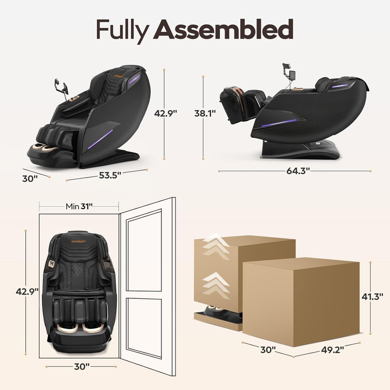 4D Shiatsu Massage Chair with Zero Gravity, Heating, AI Voice & Touch Screen gallery