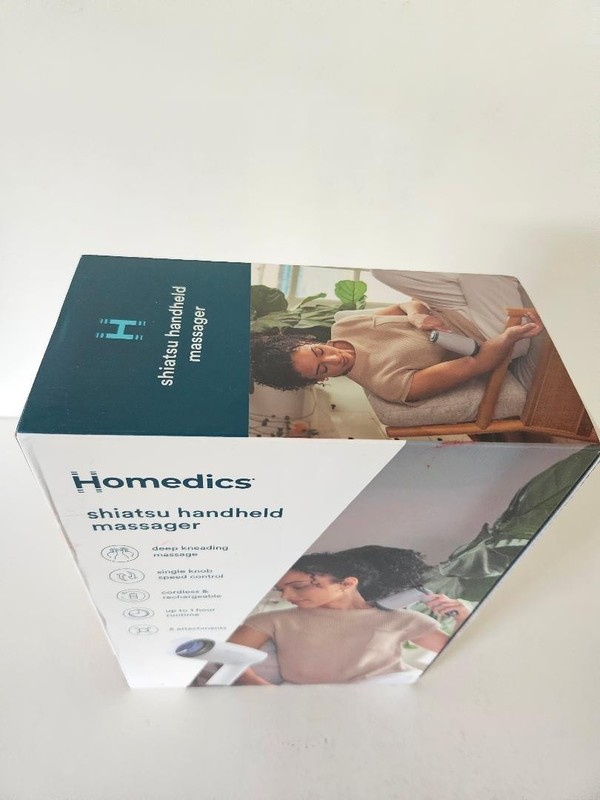 Homedics Shiatsu Handheld Massager Cordless Rechargeable White HHP-353-2 gallery