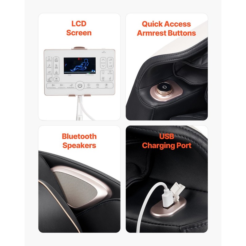 Massage Chair 3D Zero Gravity SL Track 36 Airbags Foot Rollers gallery