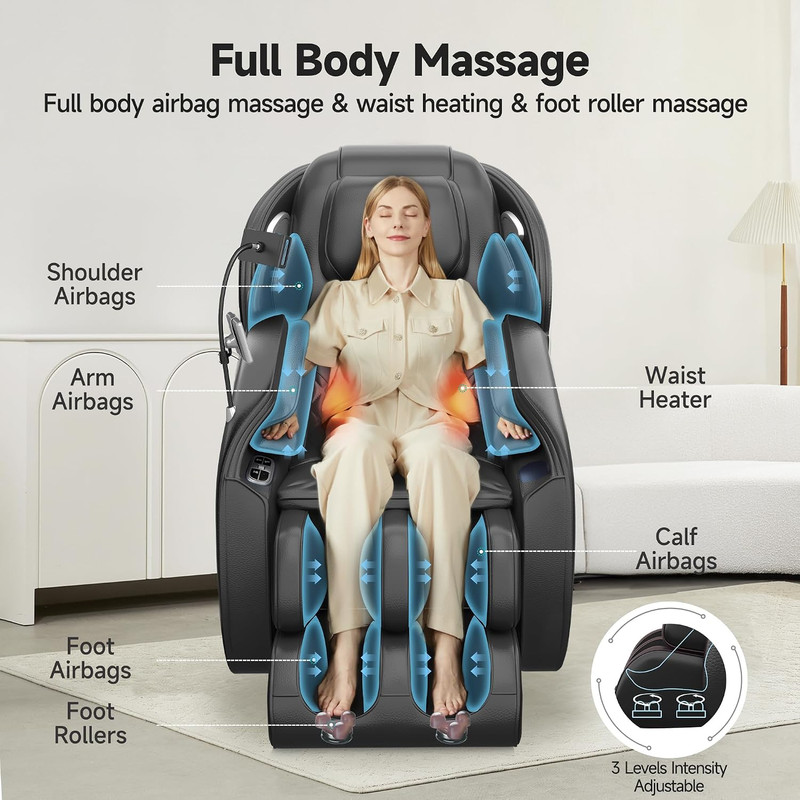 Massage Chair Full Body with Unique Phone Controller, Zero Gravity 3D Sl-Track R gallery