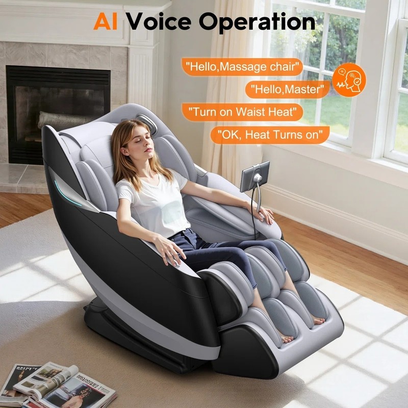 Full Body 4D Zero Gravity Massage Chair Recliner SL Track,AI Voice,Air Bags,Heat gallery