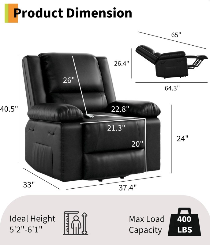 Electric Lift Recliner Chair Power Lift Chair w/ Massage AND Heat for Elderly gallery