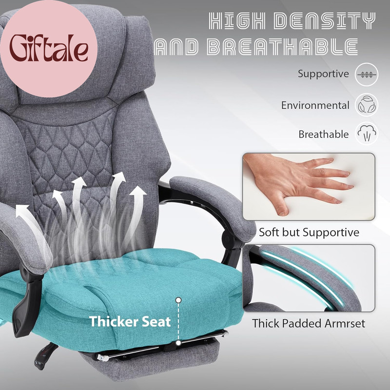 Massage Office Chair with Heat,Reclining Office Chair with Foot Rest,6 Points Vi gallery