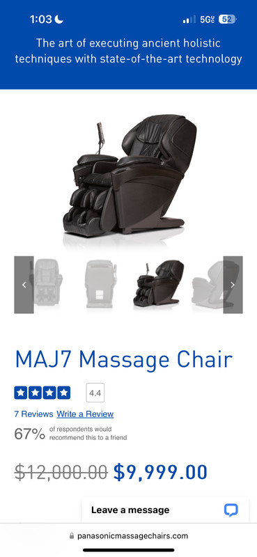Panasonic MAJ7 black pro luxury full body massage chairs gallery