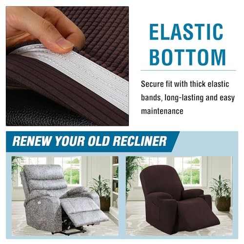 Stretch Couch Cover Electric Power Lift Recliner Chair Slipcover Chocolate gallery