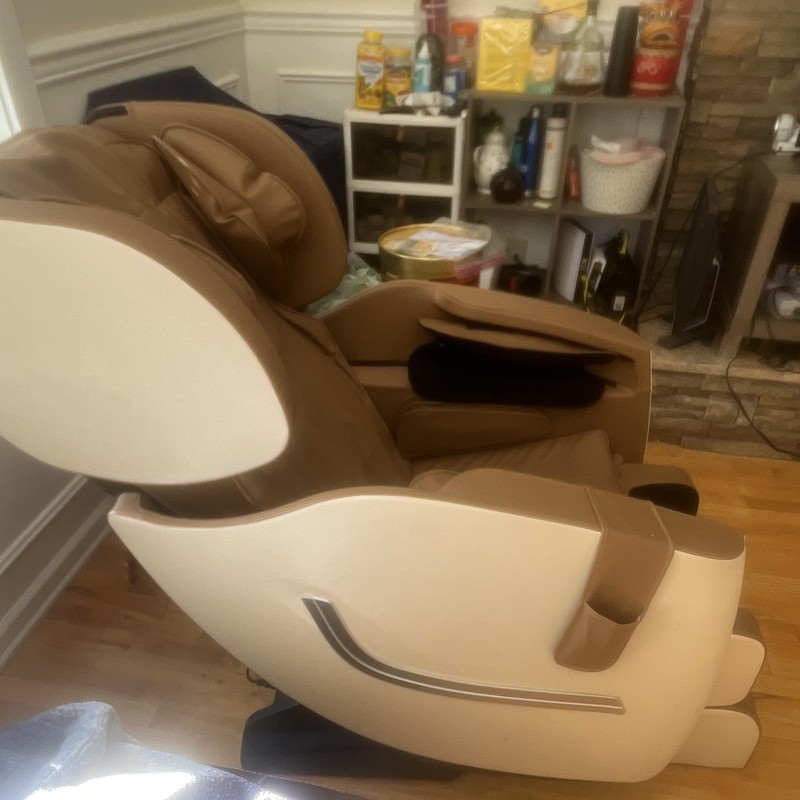 Electric Massage Chair w/ Leg & Foot Massager, Brown/Beige Solid, 1 Seat gallery