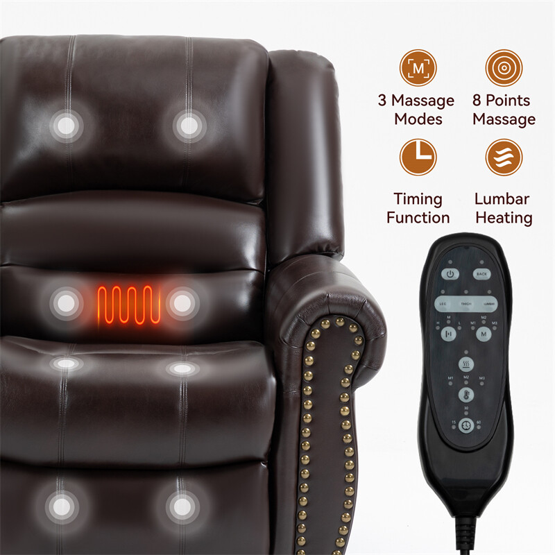 Power Lift Recliner Chair Heat Massage Dual Motor Infinite Position Up To 350lbs gallery