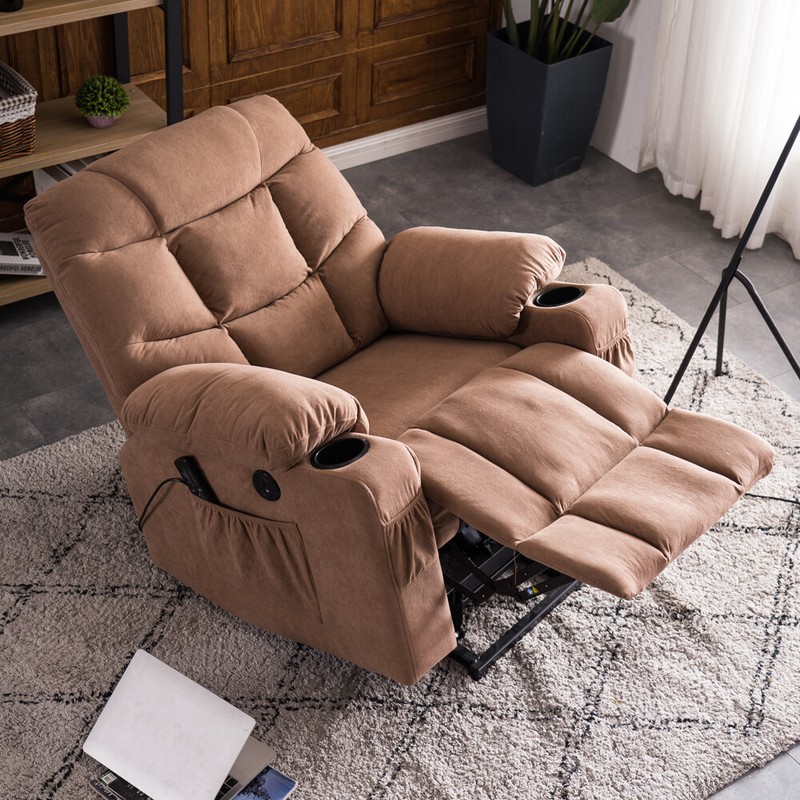 Type B electric lift chair with massage cup seat Brown