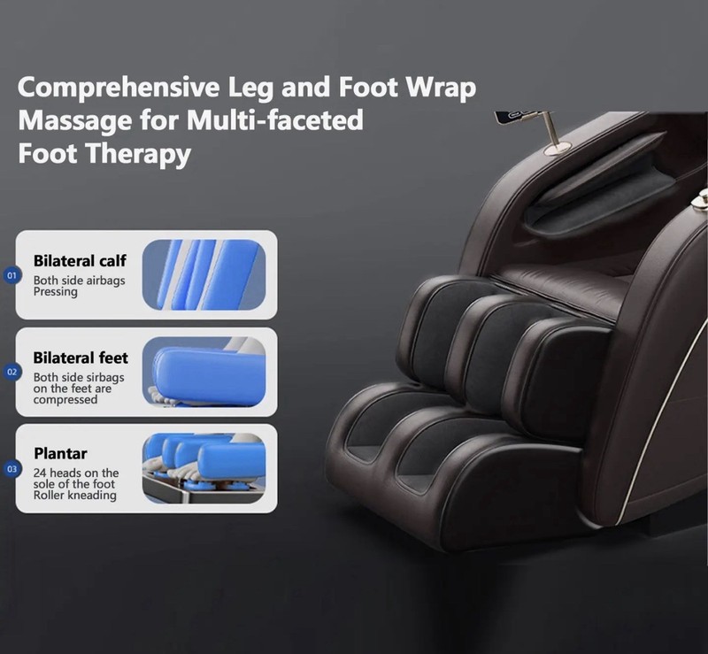 Zero Gravity Massage Recliner Chair Kneading Rolling Heat Bluetooth Voice Brown gallery