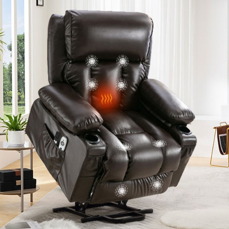 Power Lift Recliner Chair with Heat & Massage, 8 Points, 350 lbs Capacity