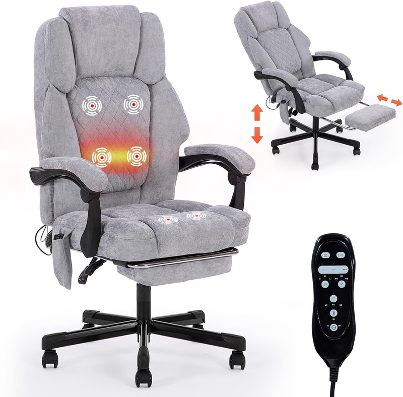 Massage Office Chair with Foot Rest,High Back & Heat 6 Vibration Points, Executi