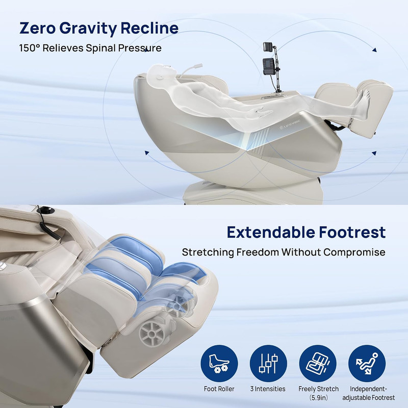 Sonic Wave Full Body Massage Chair with Zero Gravity & Smart Body Scan gallery