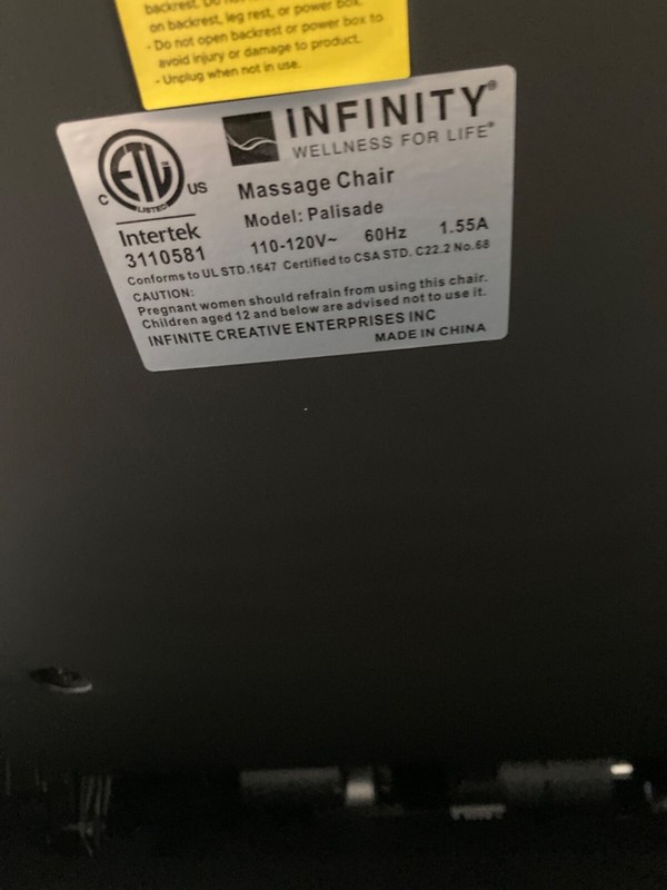 SOLD Infinty Palisade Full Body Massage Chair gallery