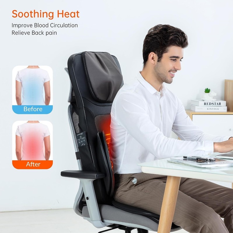 Portable Shiatsu Massager with Heat - Ideal for Home & Office Relaxation gallery
