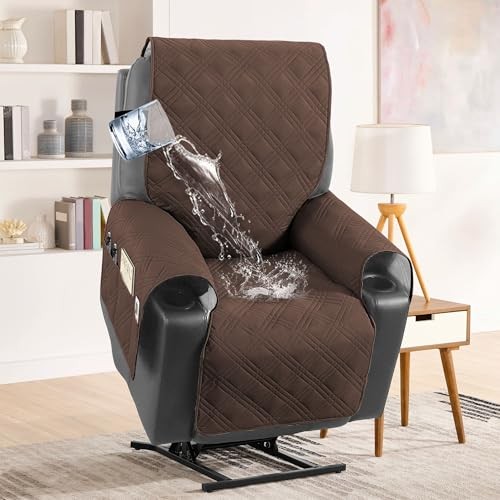 100% Waterproof Recliner Chair Cover Non-Slip Reclining Cover for Brown/Beige gallery