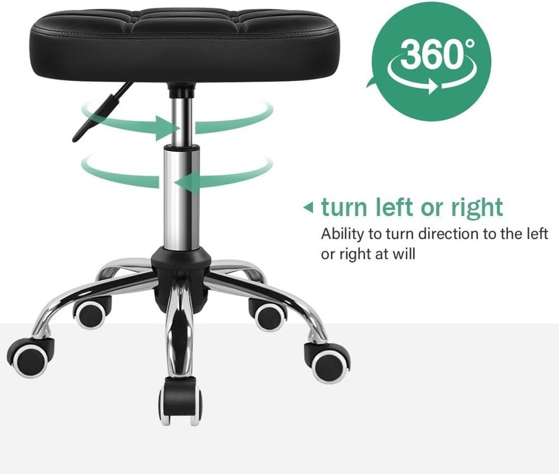 Versatile Oval Rolling Stool for Spa & Salon: Adjustable Height and Soft Cushion gallery