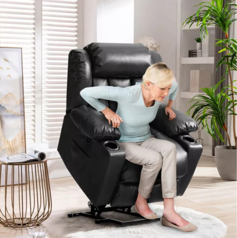 Premium Microfiber Leather Large Lift Massage Recliner Chair with Heating gallery