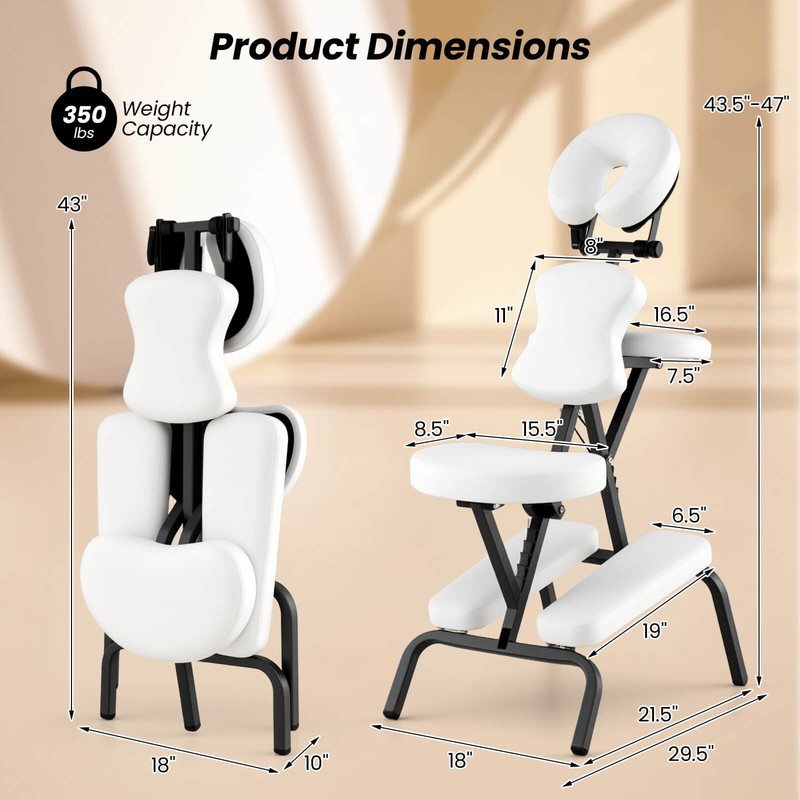 Portable PU Leather Pad Travel Massage Tattoo Spa Chair w/ Carrying Bag New gallery