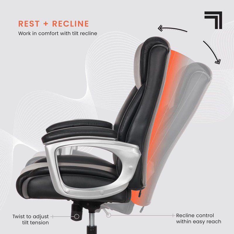 S-120 Massage and Heat Office Chair, Black/Gray gallery