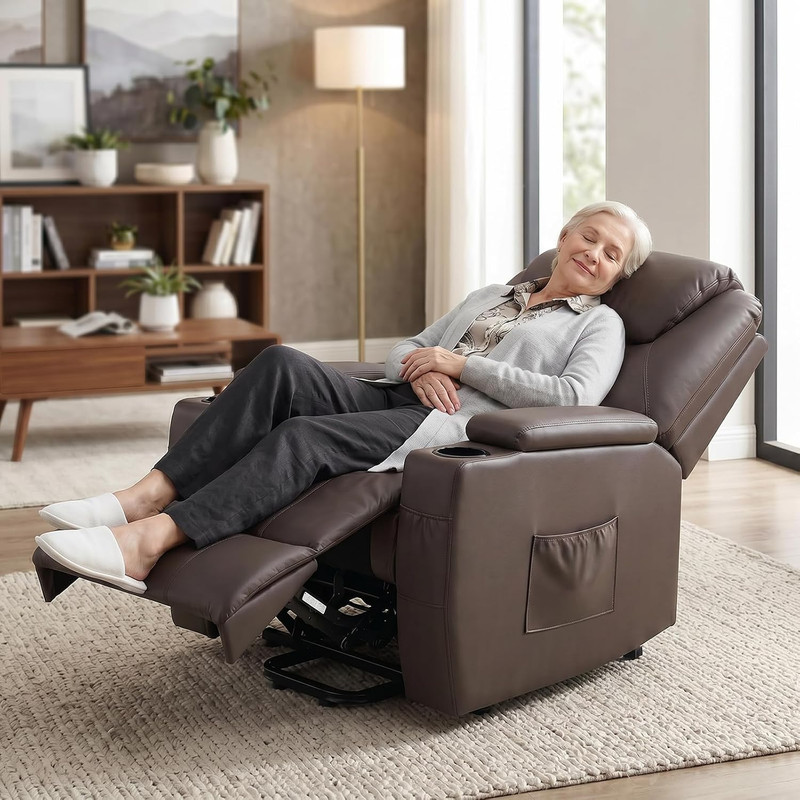Power Lift Recliner Chair with Massage, Heat, Storage & Cup Holders gallery