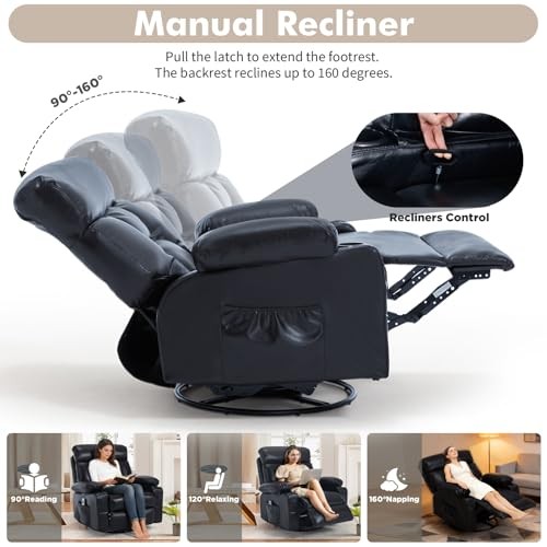 Rocker Recliner Chair with Heat and Massage, Wide Seat Heated Massaging gallery