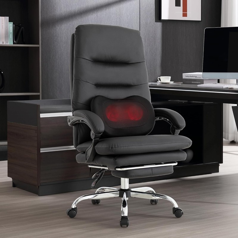 Massage Executive Office Chair with Heated,90-135° Reclining Chair with Footrest gallery