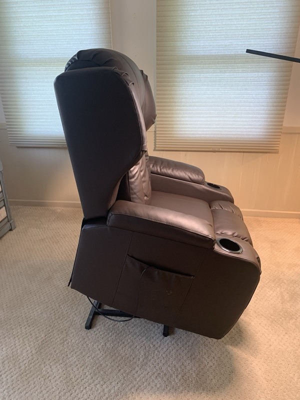 Latitude Run Power Lift Recliner w/ Heat Massage, Faux Leather, USB, Brown gallery