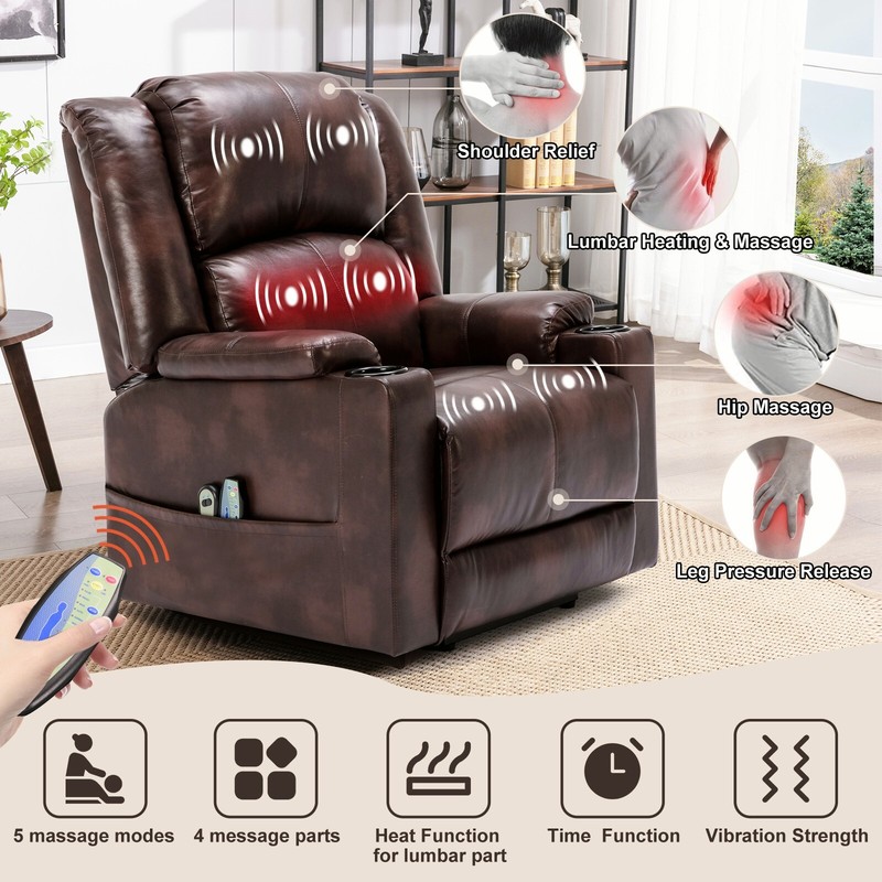 Comhoma Power Lift Recliner Chairs for Elderly Big Heated Massage Recliner Sofa gallery