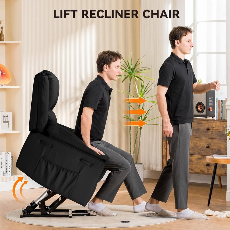 COMHOMA Power Lift Recliner for Elderly, Lift Chair with Heat and Massage，PU Rec gallery