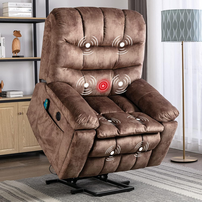 CANMOV Large Power Lift Recliner Chairs with Massage and Heat for Elderly, Heavy