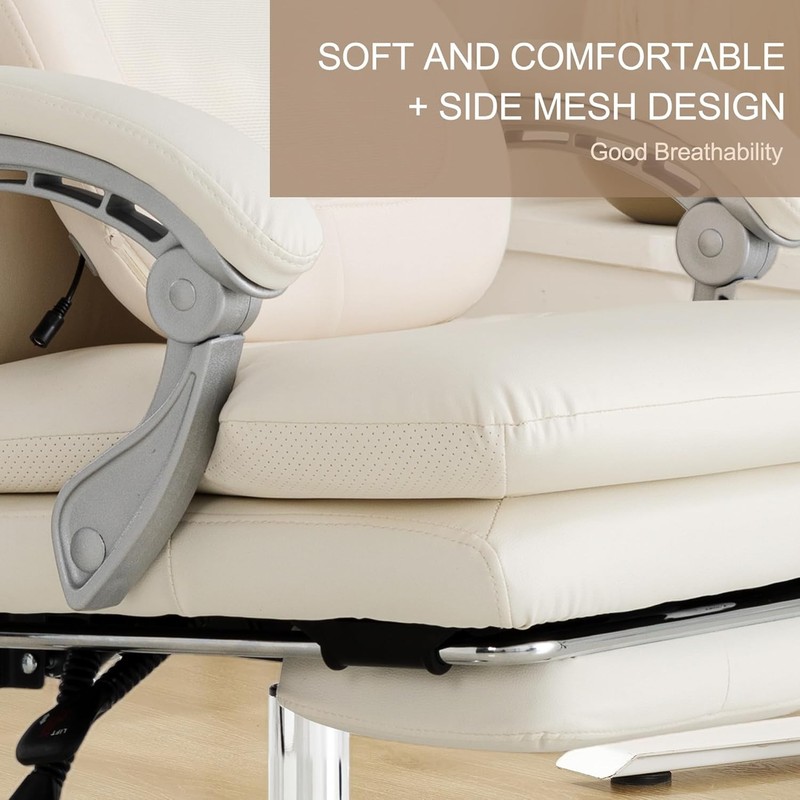 Massage Executive Office Chair with Heated,90-135° Reclining Chair with Footrest gallery