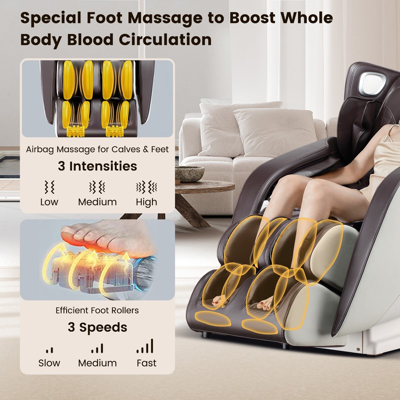 Zero Gravity SL Track Full Body Massage Chair w/ Heat Foot Roller Voice Control gallery