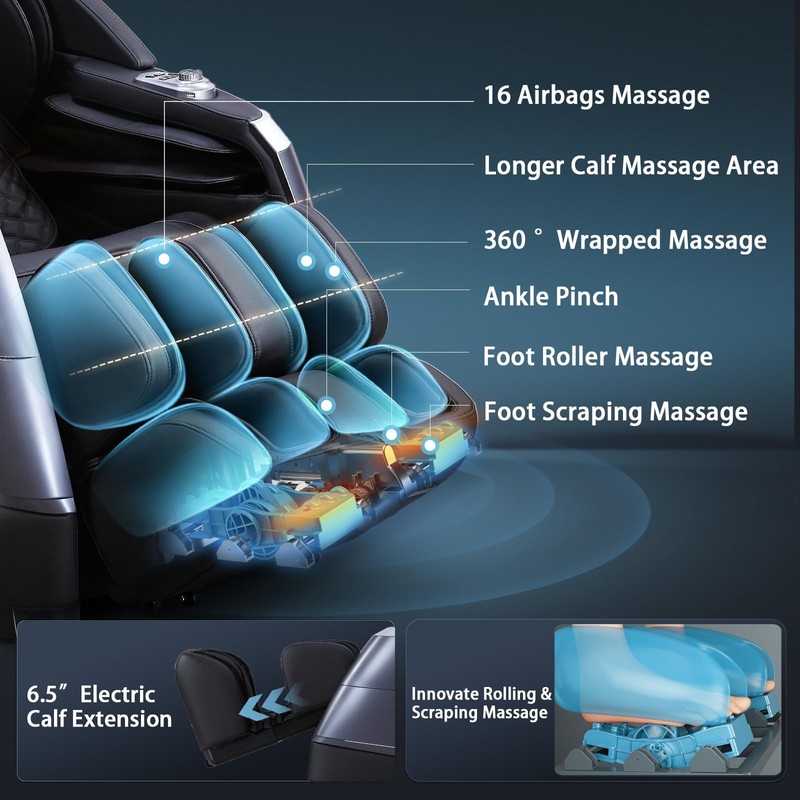 4D Massage Chair Full 40 inches (H) x 29.53 (W) x 35 (L), Black gallery