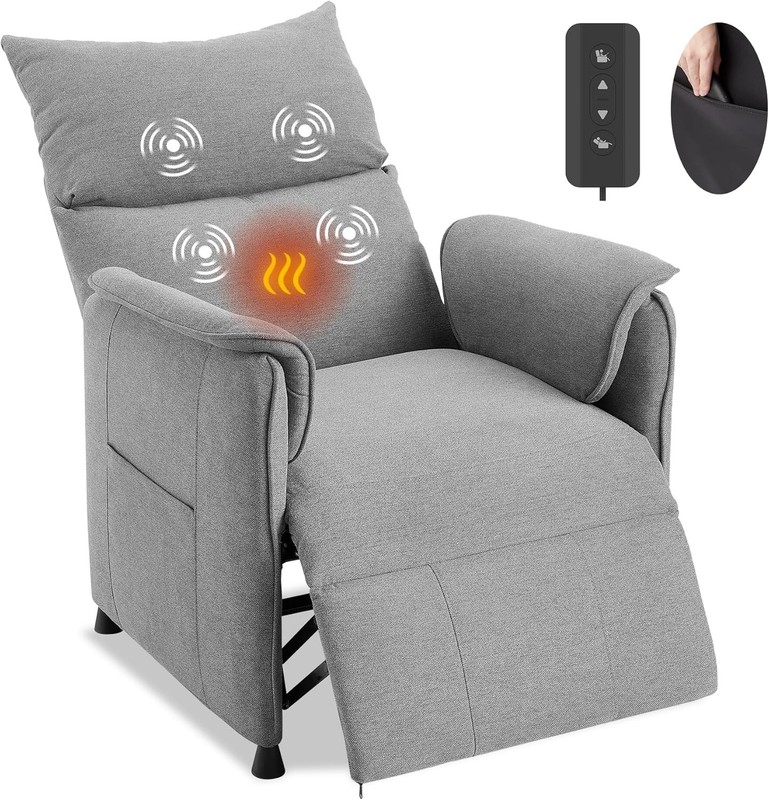 Electric Power Recliner with Heat & Massage,Remote Control Padded Chair for Home gallery