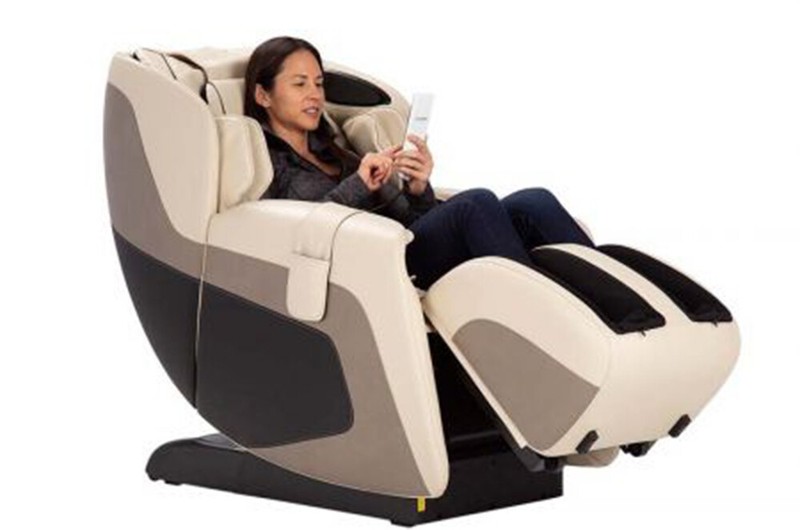 Showroom Espresso Sana Massage Chair Zero Gravity Massaging Recliner Human Touch gallery