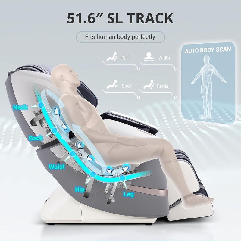 4D Full Body Massage Chair with Heating, Bluetooth, and Extended SL-Track gallery