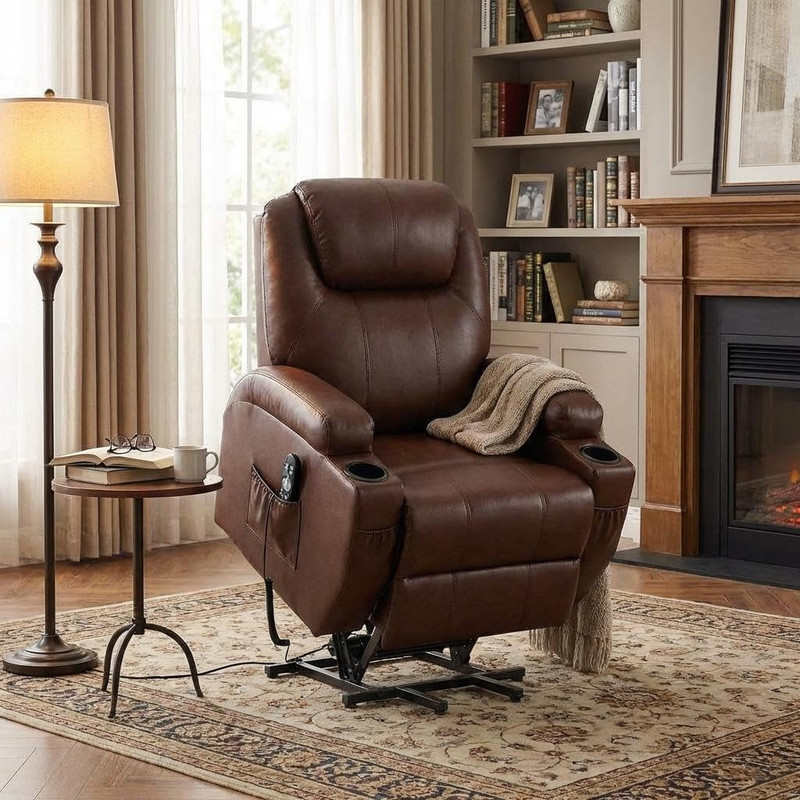 Power Lift Recliner Chair with Massage, Heat, Storage & Cup Holders gallery