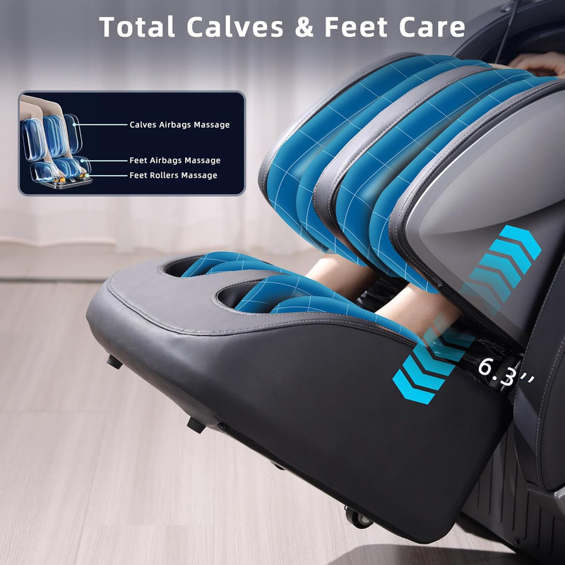 2026 4D Zero Gravity Massage Chair with Heat & Bluetooth Control - A303C Black gallery