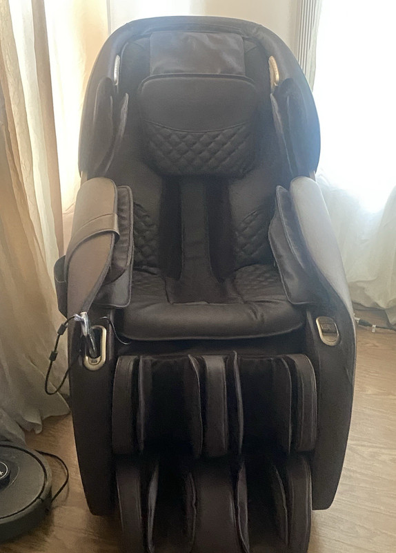 Electric Massage Chair Black Full Body Reclining Solid Pattern 1-Seater