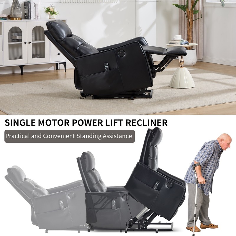 Power Lift Recliner Chair with Massage, Heat & USB, Max Recline 155° gallery