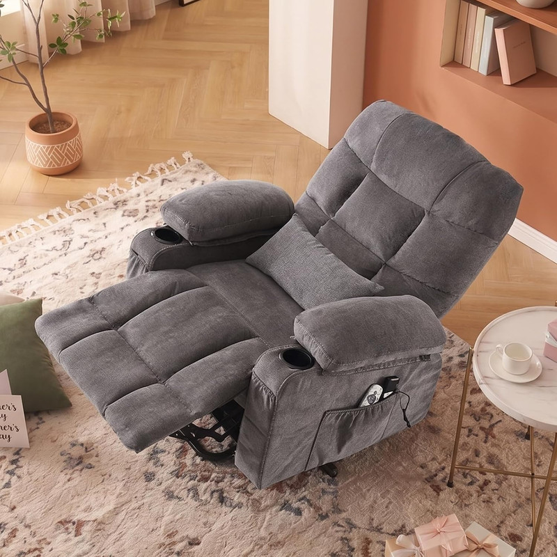 Power Lift Recliner Chair for Elderly with Lumbar Heat and Vibration Massage, El gallery
