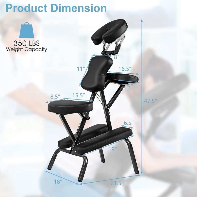 Portable Lightweight Massage Chair with Carrying Bag - Adjustable & Ergonomic gallery