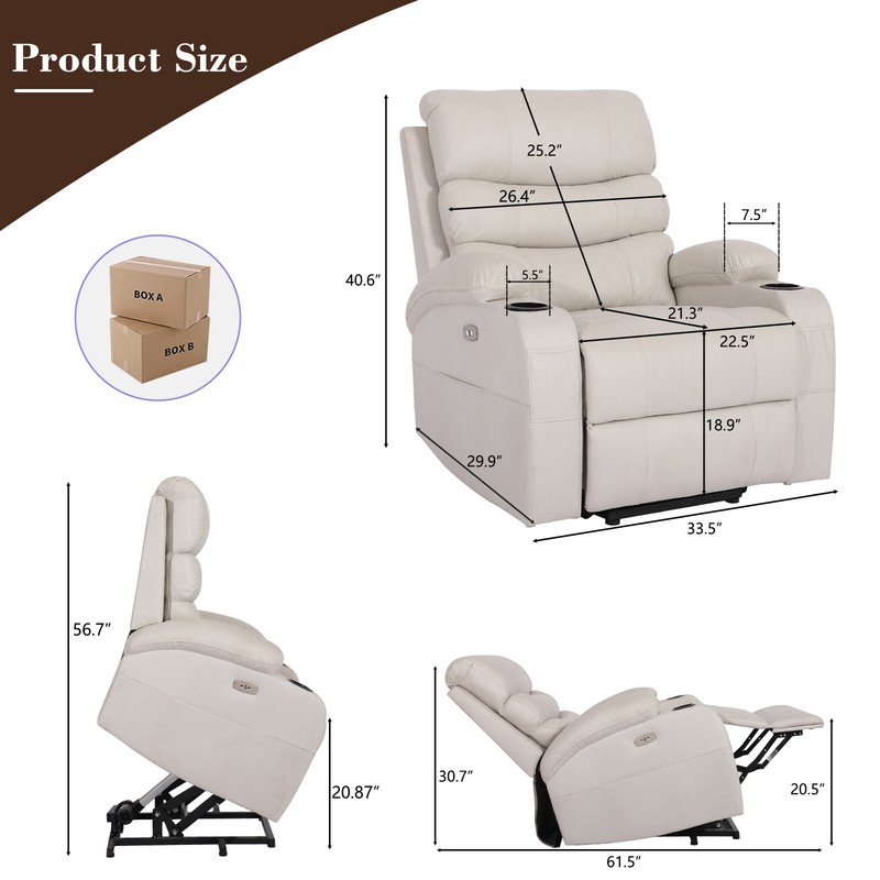 Power Lift Recliner Chairs Technical Fabric Electric Recliner gallery
