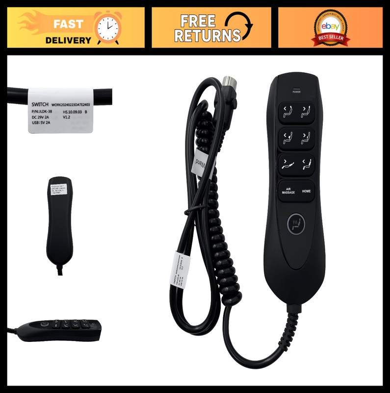 Massage Remote Controller for Lift Chair Power Recliner – 9 Button Handset with