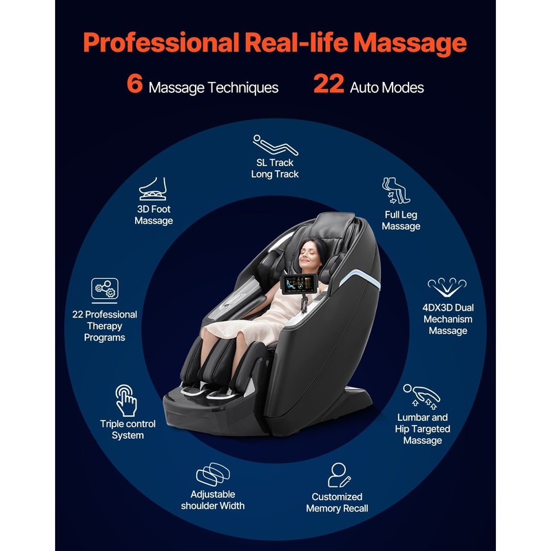 Dual-Core 4D+3D Massage Chair with Heat and Airbags gallery