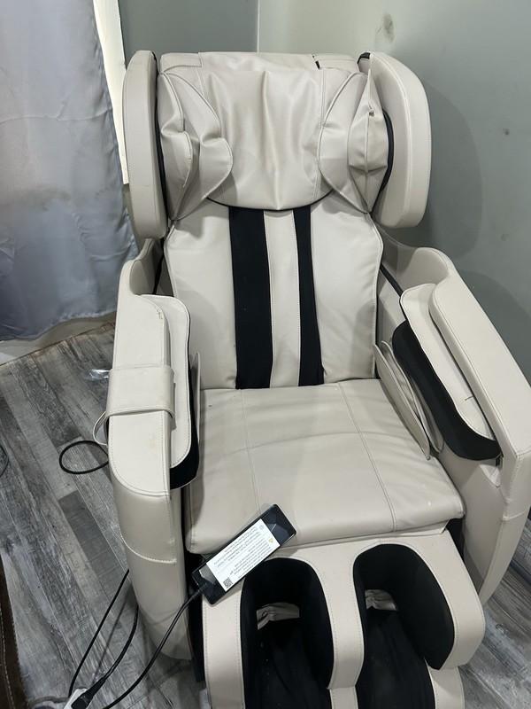 Real Relax Electric Zero Gravity Massage Recliner Chair w/ Remote, Beige/Black gallery