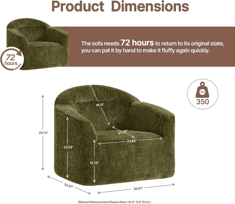 Frameless Cloud-Like Accent Chairs, Comfy Sofa for Living Room & Home Office gallery
