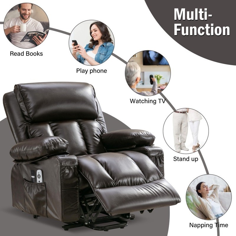 Power Lift Recliner Chair with Heat & Massage, 8 Points, 350 lbs Capacity gallery