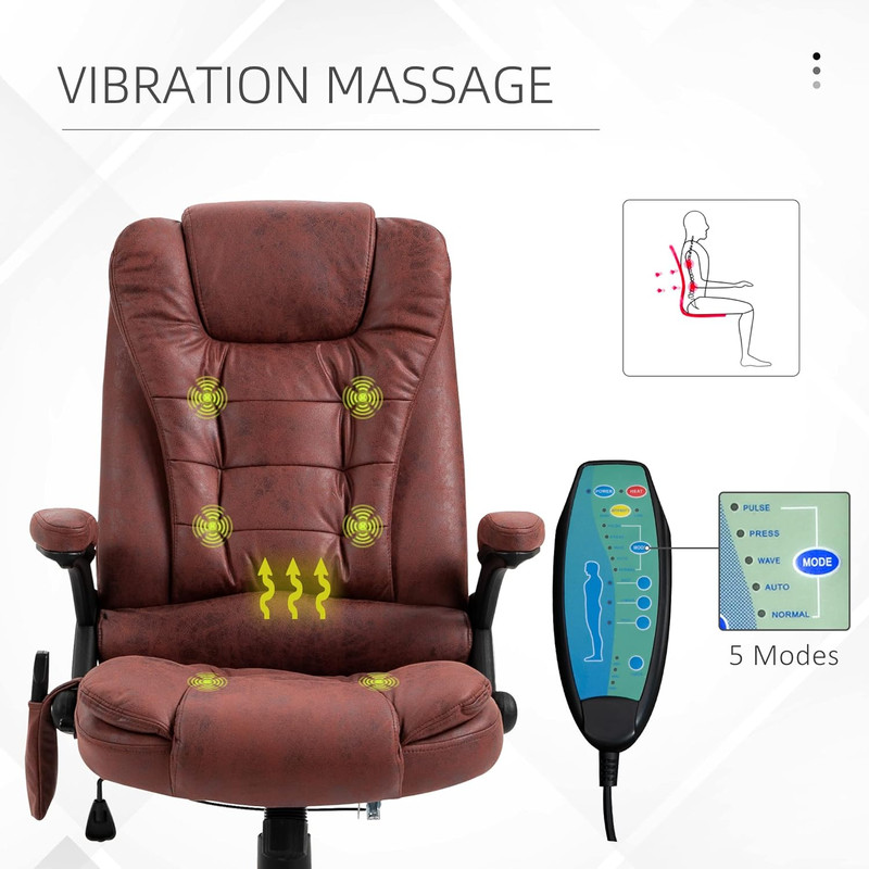 Vinsetto 6 Point Vibration Massage Office Chair with Heat, High Back Executive O gallery